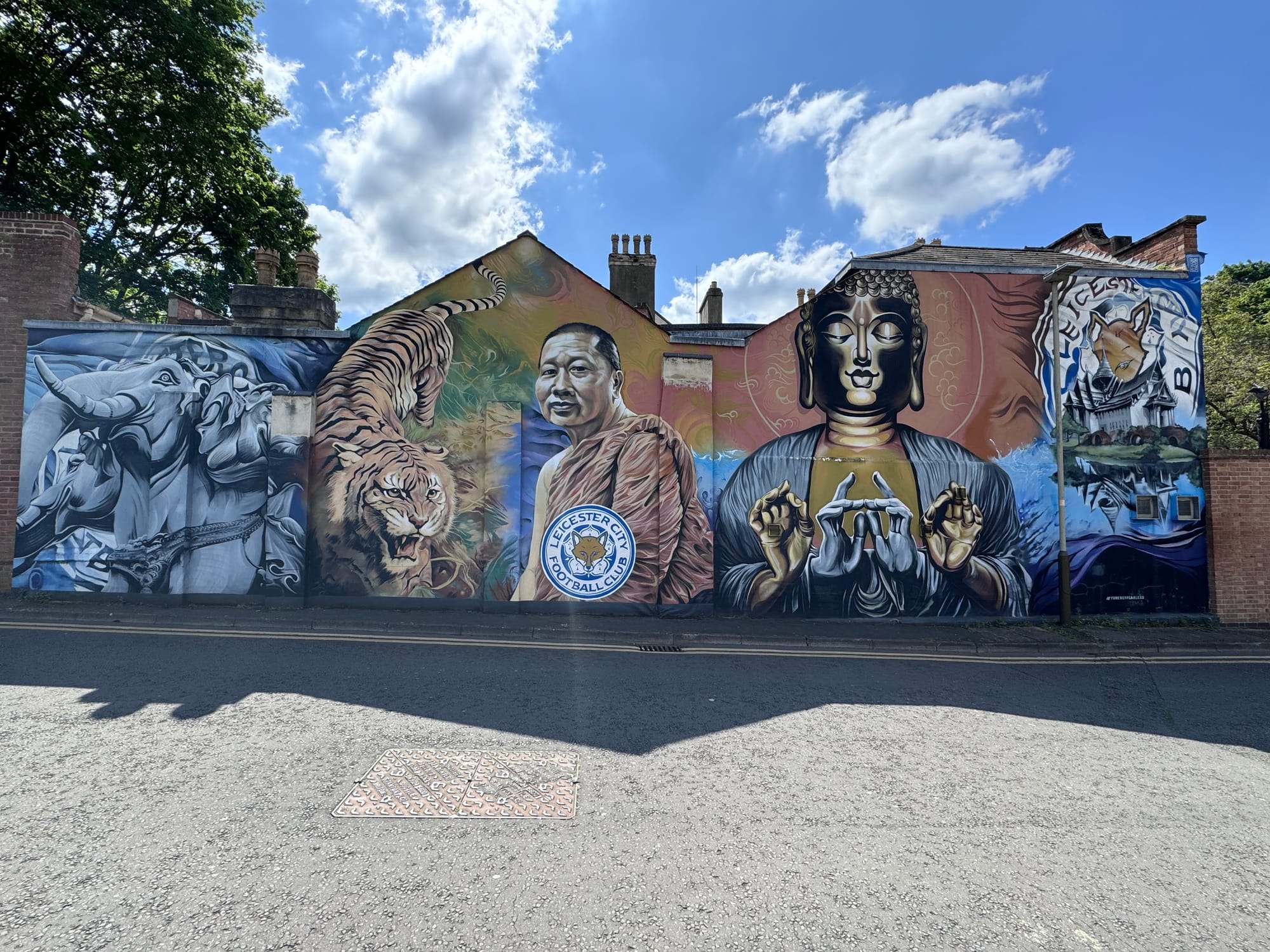 Mural celebrating Leicester City Football Club.