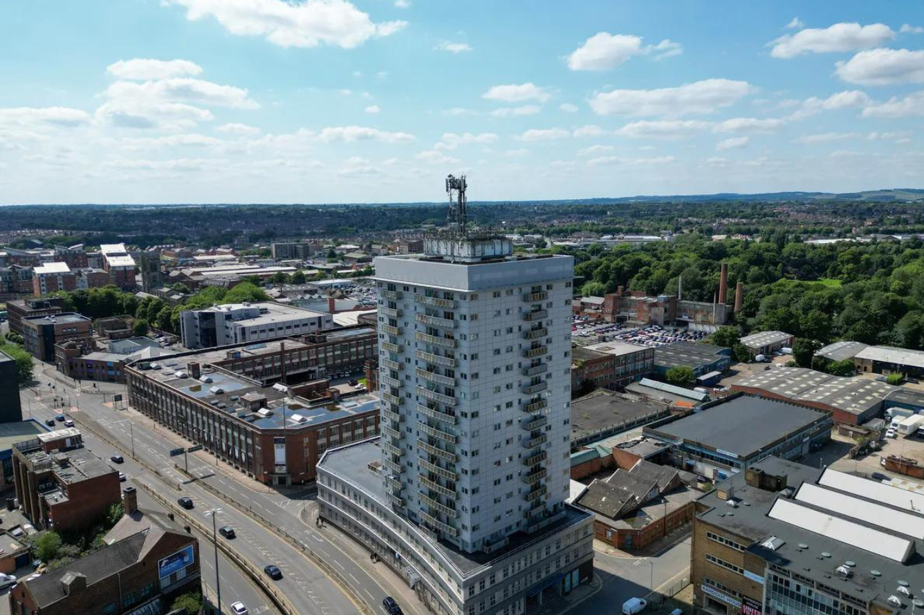 The Horizon Building, a notable landmark in Leicester. 